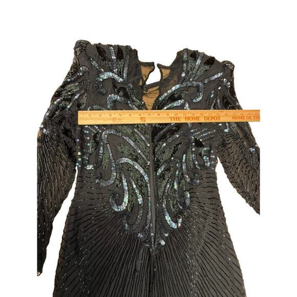 "SCALA" Women's Heavily Beaded Formal Gown VTG SZ L Wedding Eighties PLEASE READ - Picture 11 of 13